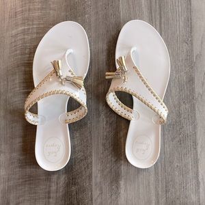 White and Gold Jack Rogers Sandals